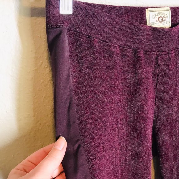 UGG Australia Purple Knit Cropped Leggings w/ Satin Side Detail - Picture 4 of 14